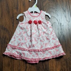 Little Me Baby Infant Girls 3 Mo Sleeveless Floral Dress 2 pc set NWT